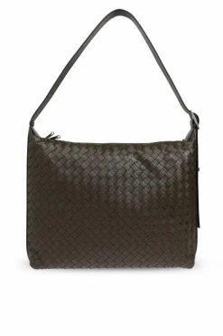Bottega Veneta ZIELONY Skórzana torba na ramię rozmiar `Medium`