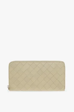 Bottega Veneta ZIELONY Skórzany portfel