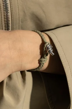 Bottega Veneta ZIELONY Skórzana bransoleta