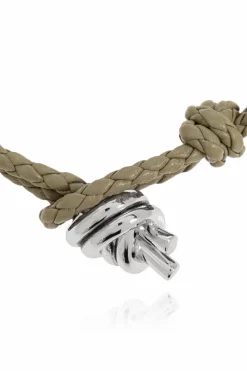 Bottega Veneta ZIELONY Skórzana bransoleta