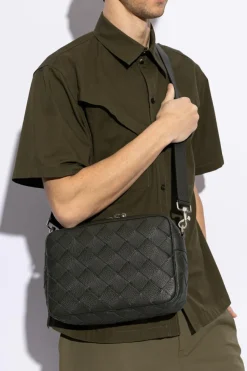 Bottega Veneta ZIELONY Skórzana torba na ramię rozmiar `Medium`