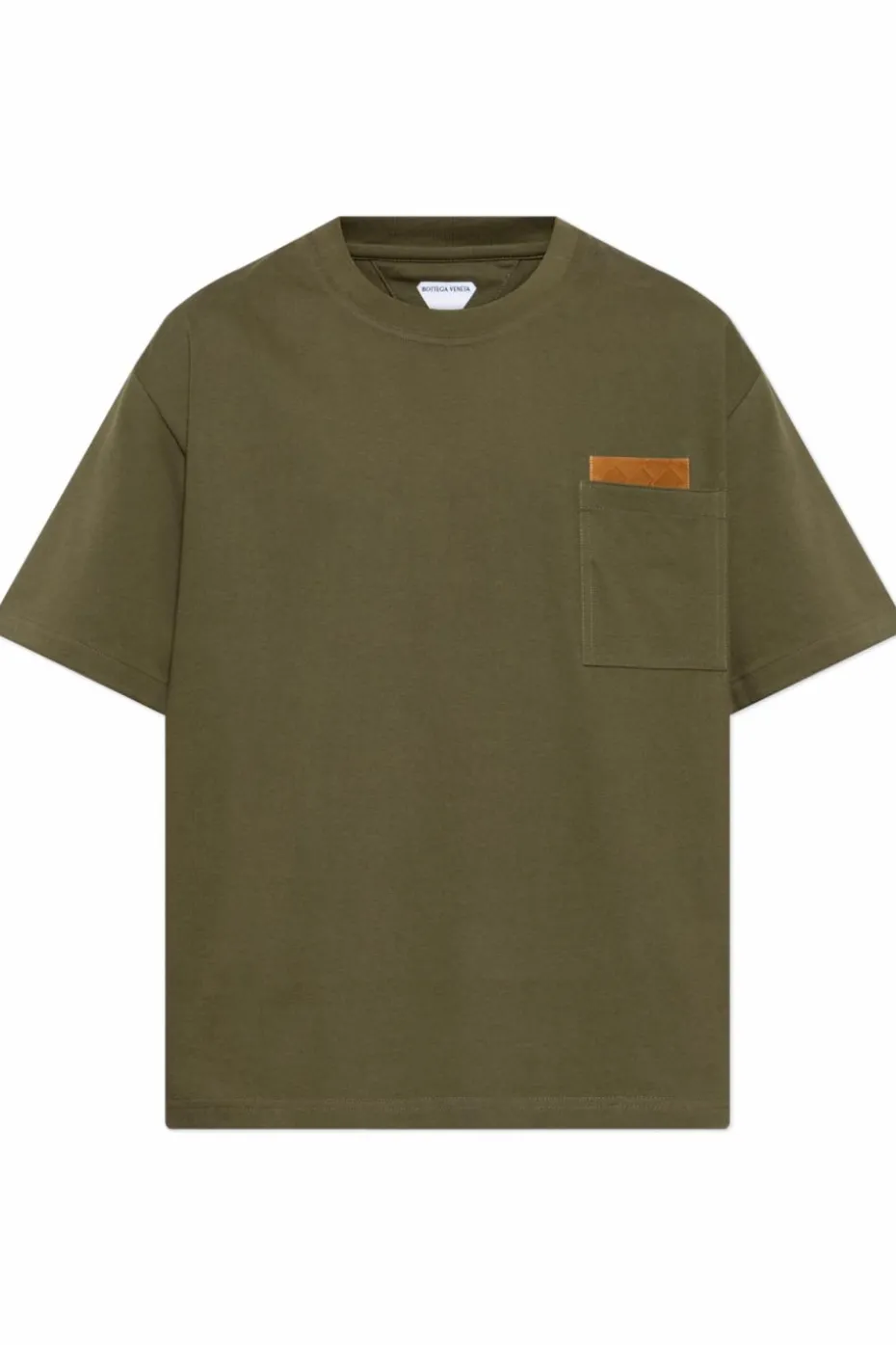 Bottega Veneta ZIELONY T-shirt z kieszenią