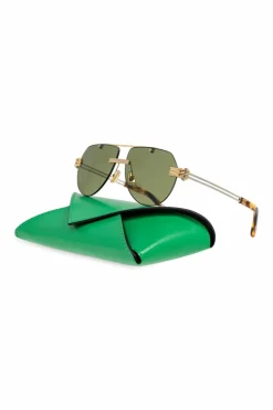 Bottega Veneta ZŁOTY Okulary przeciwsłoneczne