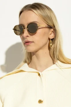 Bottega Veneta ZŁOTY Okulary przeciwsłoneczne