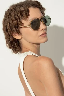 Bottega Veneta ZŁOTY Okulary przeciwsłoneczne
