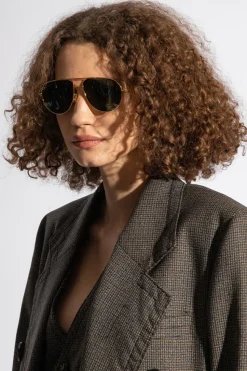 Bottega Veneta ZŁOTY Okulary przeciwsłoneczne
