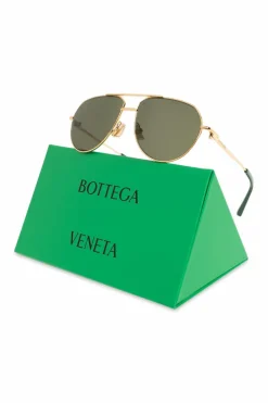 Bottega Veneta ZŁOTY Okulary przeciwsłoneczne