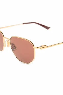Bottega Veneta ZŁOTY Okulary przeciwsłoneczne