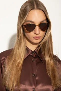 Bottega Veneta ZŁOTY Okulary przeciwsłoneczne
