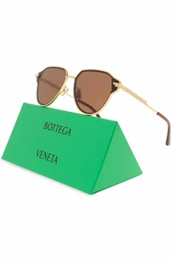 Bottega Veneta ZŁOTY Okulary przeciwsłoneczne