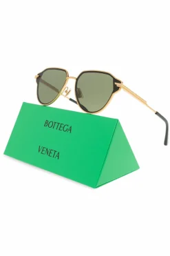 Bottega Veneta ZŁOTY Okulary przeciwsłoneczne