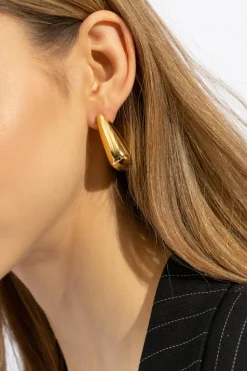 Bottega Veneta ZŁOTY Srebrne kolczyki ‘Fin Small’