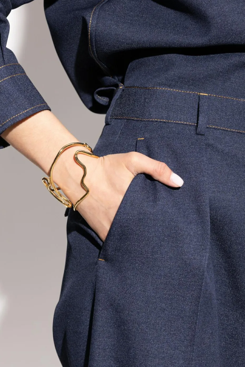 Bottega Veneta ZŁOTY Srebrna bransoleta