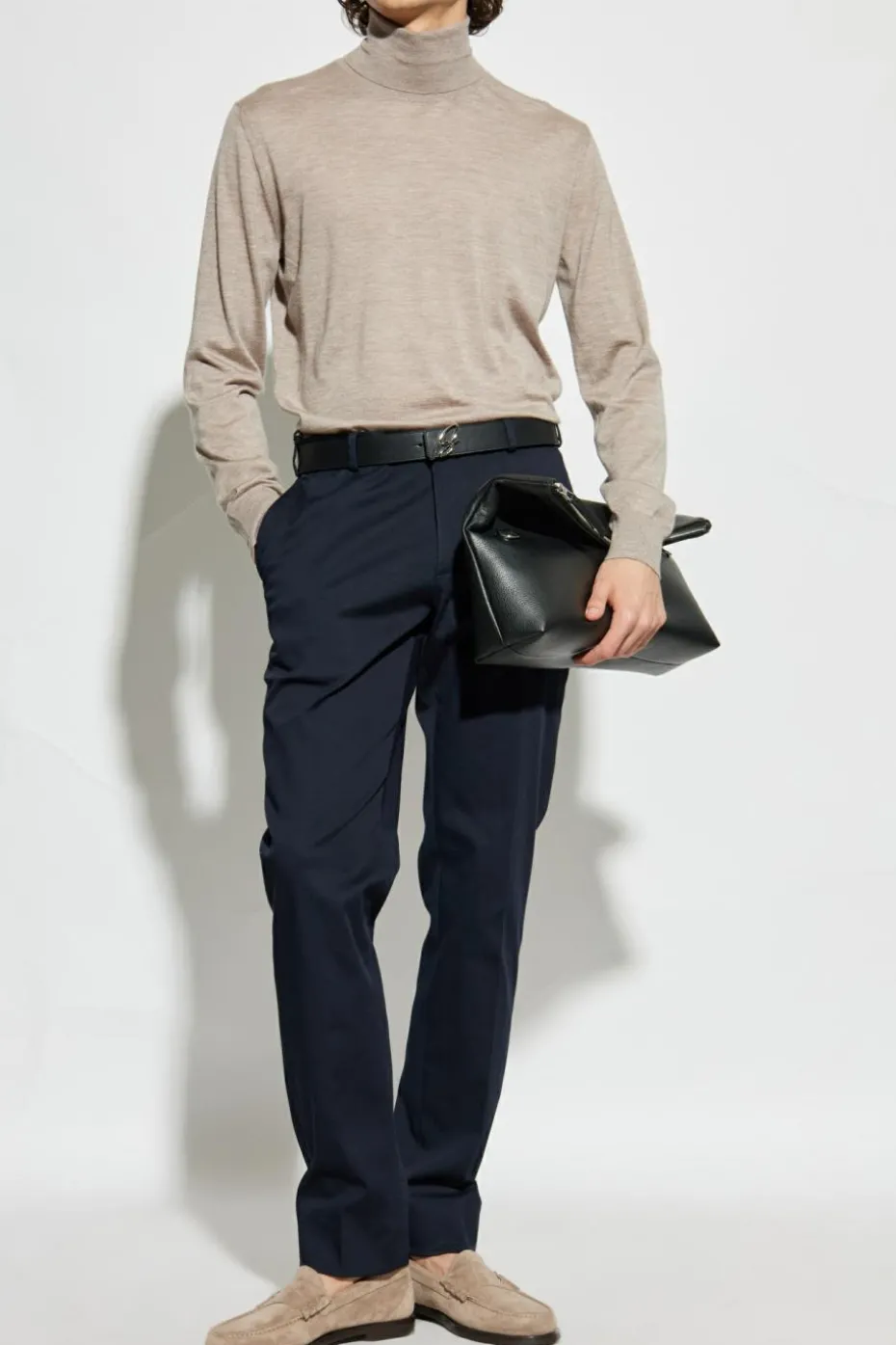 Brioni beżowy Kaszmirowy golf