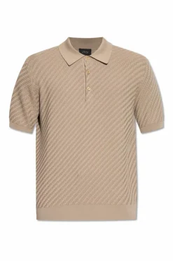 Brioni beżowy Polo z logo