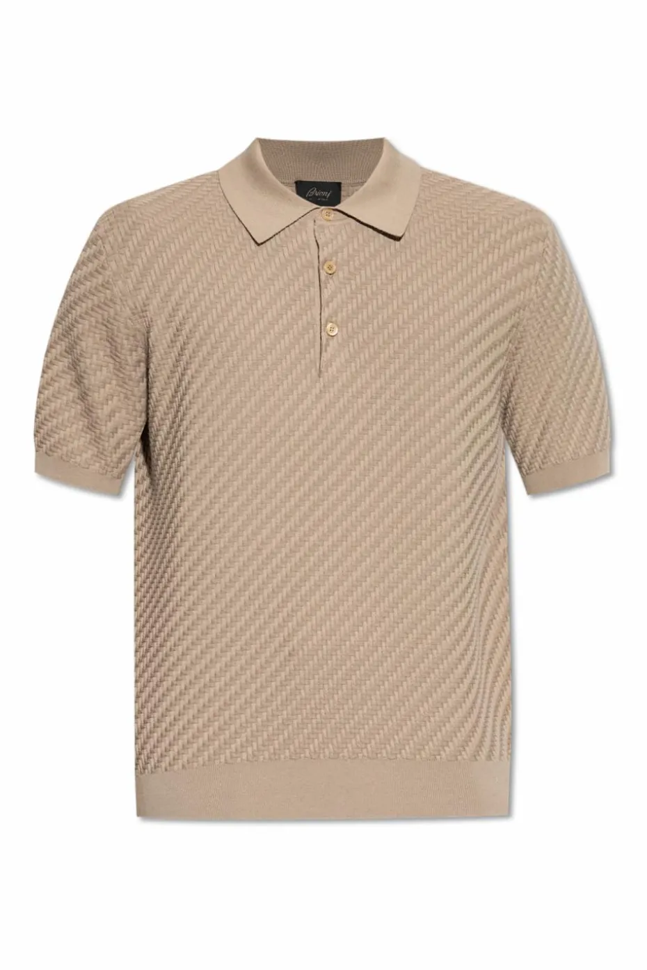 Brioni beżowy Polo z logo
