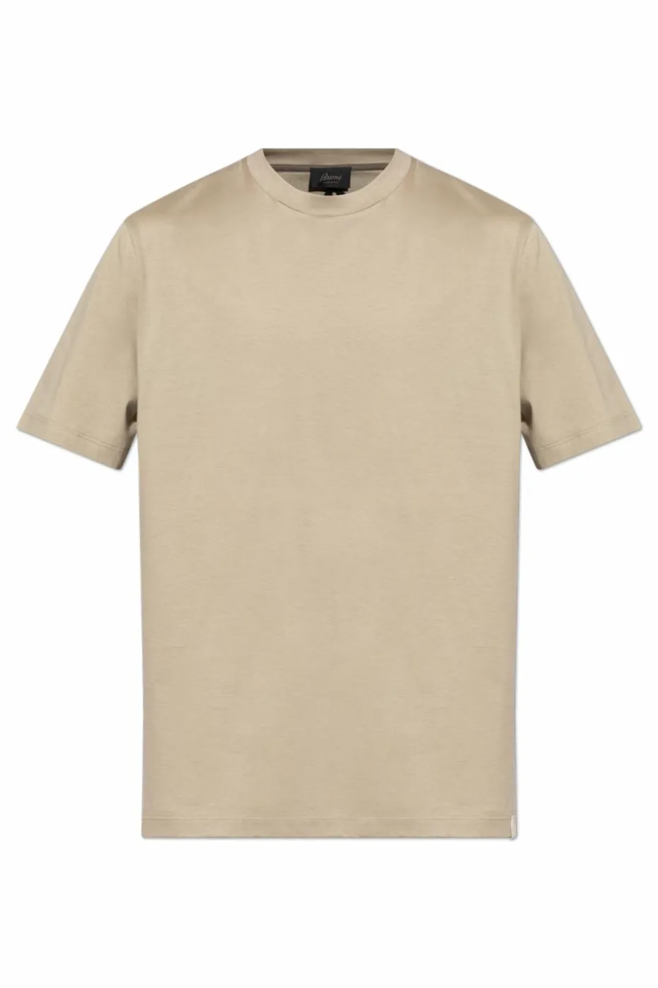 Brioni beżowy T-shirt z okrągłym dekoltem