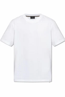 Brioni BIAŁY Bawełniany t-shirt z okrągłym dekoltem