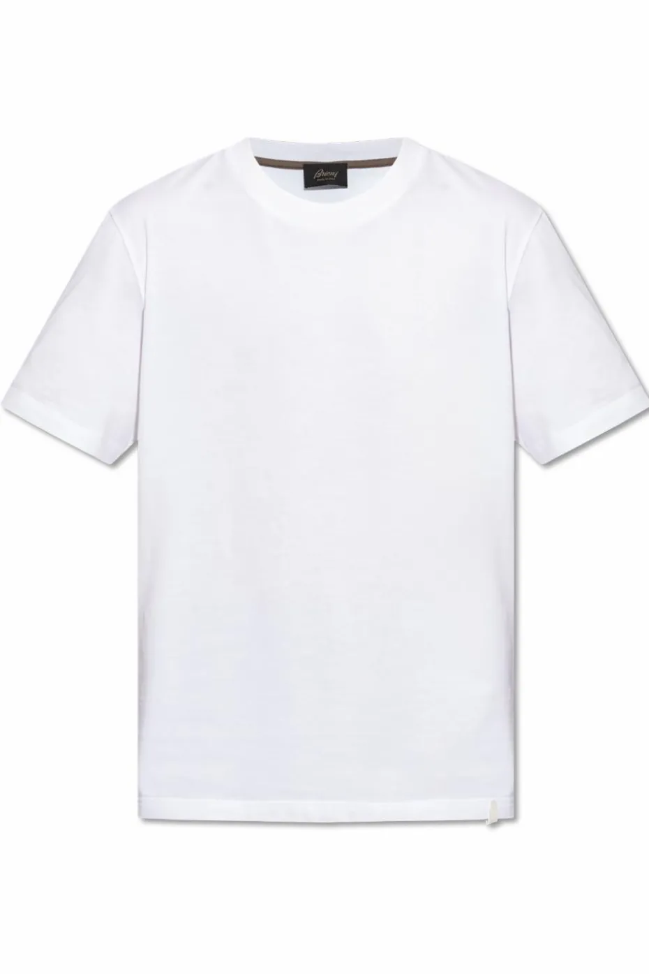 Brioni BIAŁY Bawełniany t-shirt z okrągłym dekoltem