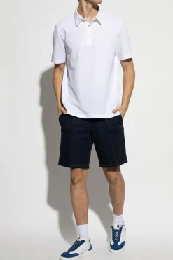 Brioni BIAŁY Polo z logo