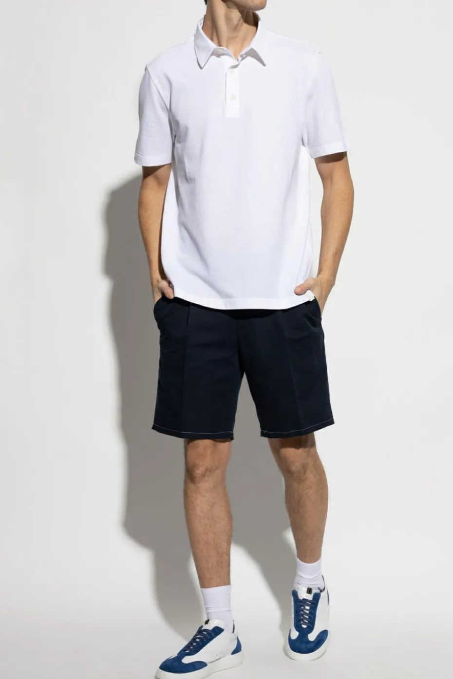 Brioni BIAŁY Polo z logo
