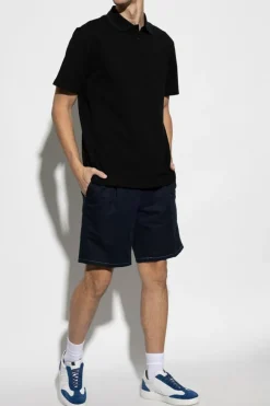 Brioni CZARNY Bawełniane polo