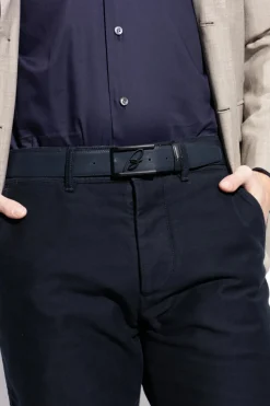 Brioni CZARNY Pasek z logo