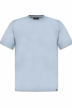Brioni jasnoniebieski Bawełniany t-shirt