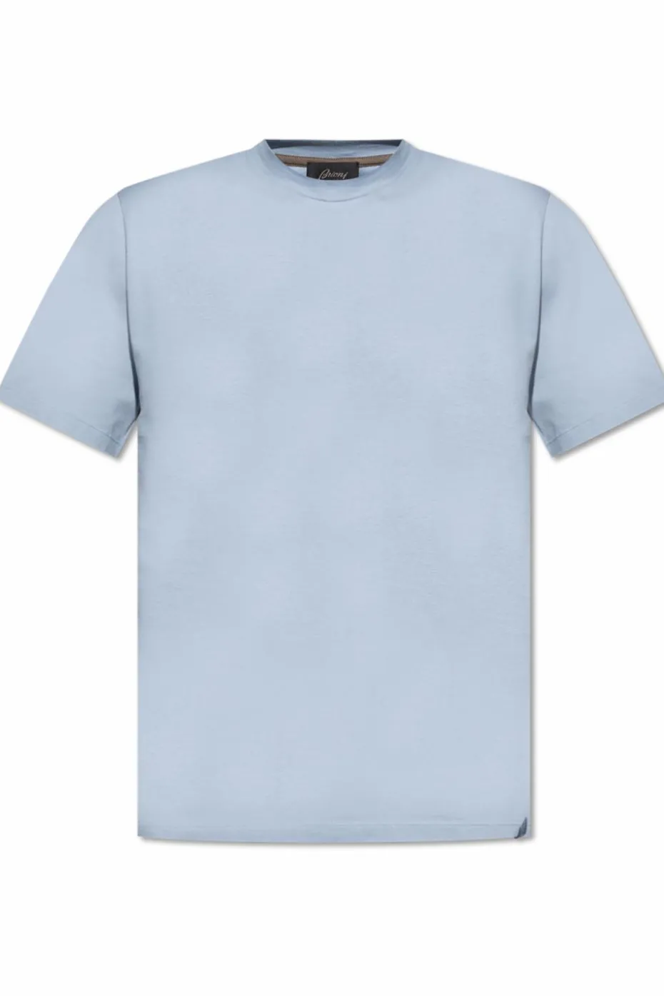 Brioni jasnoniebieski Bawełniany t-shirt