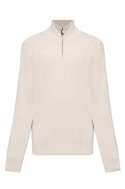 Brioni kremowy Sweter ze stójką