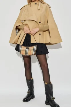 Burberry beżowy Bawełniana peleryna