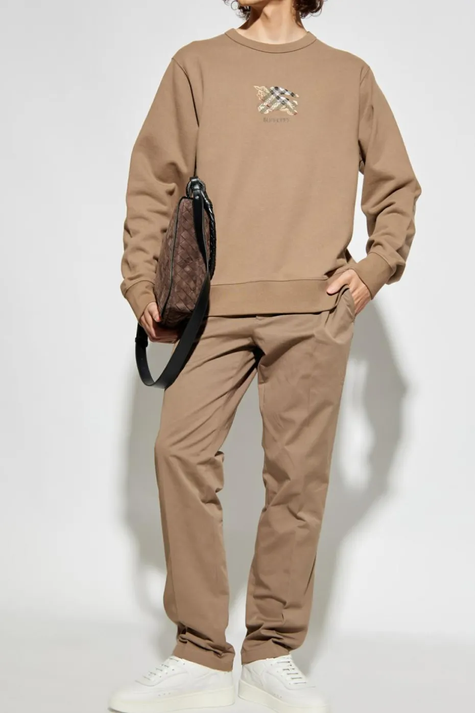 Burberry beżowy Bawełniane spodnie typu `Chinos`