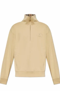 Burberry beżowy Bluza z wyszytym logo