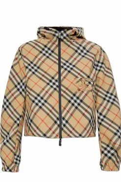 Burberry beżowy Dwustronna kurtka z kapturem