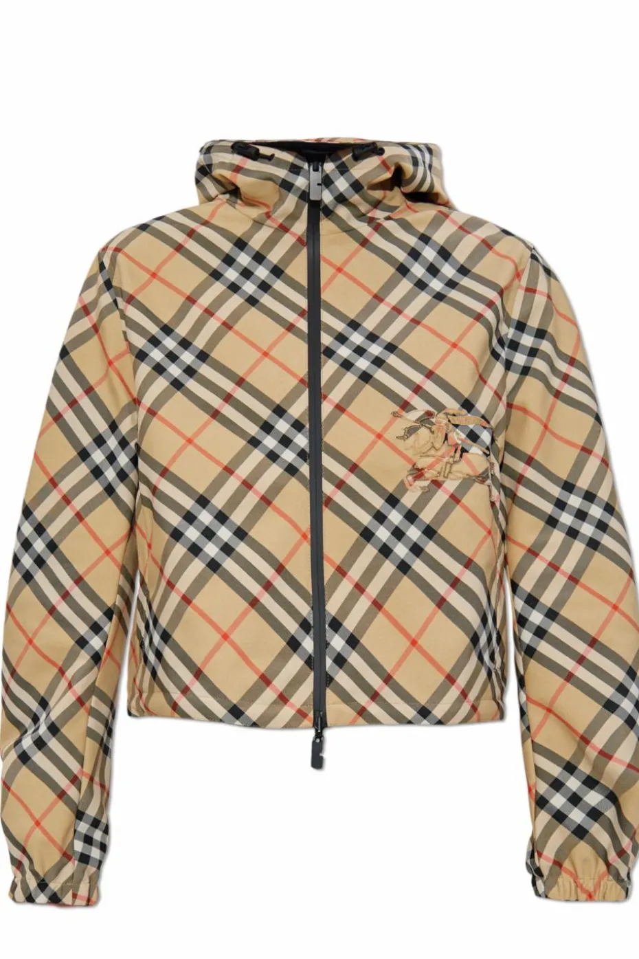 Burberry beżowy Dwustronna kurtka z kapturem