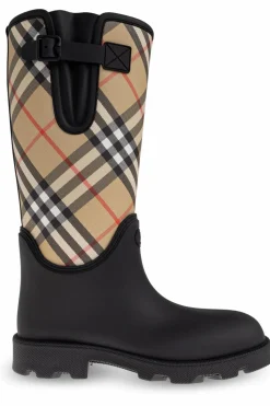 Burberry beżowy Kalosze ze wzorem w kratę