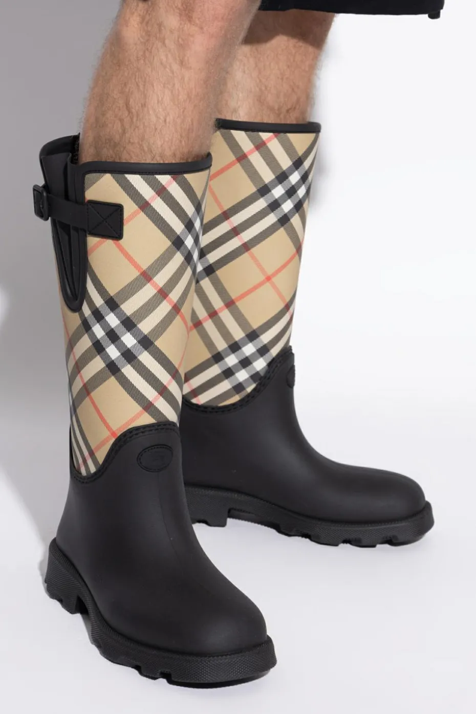 Burberry beżowy Kalosze ze wzorem w kratę