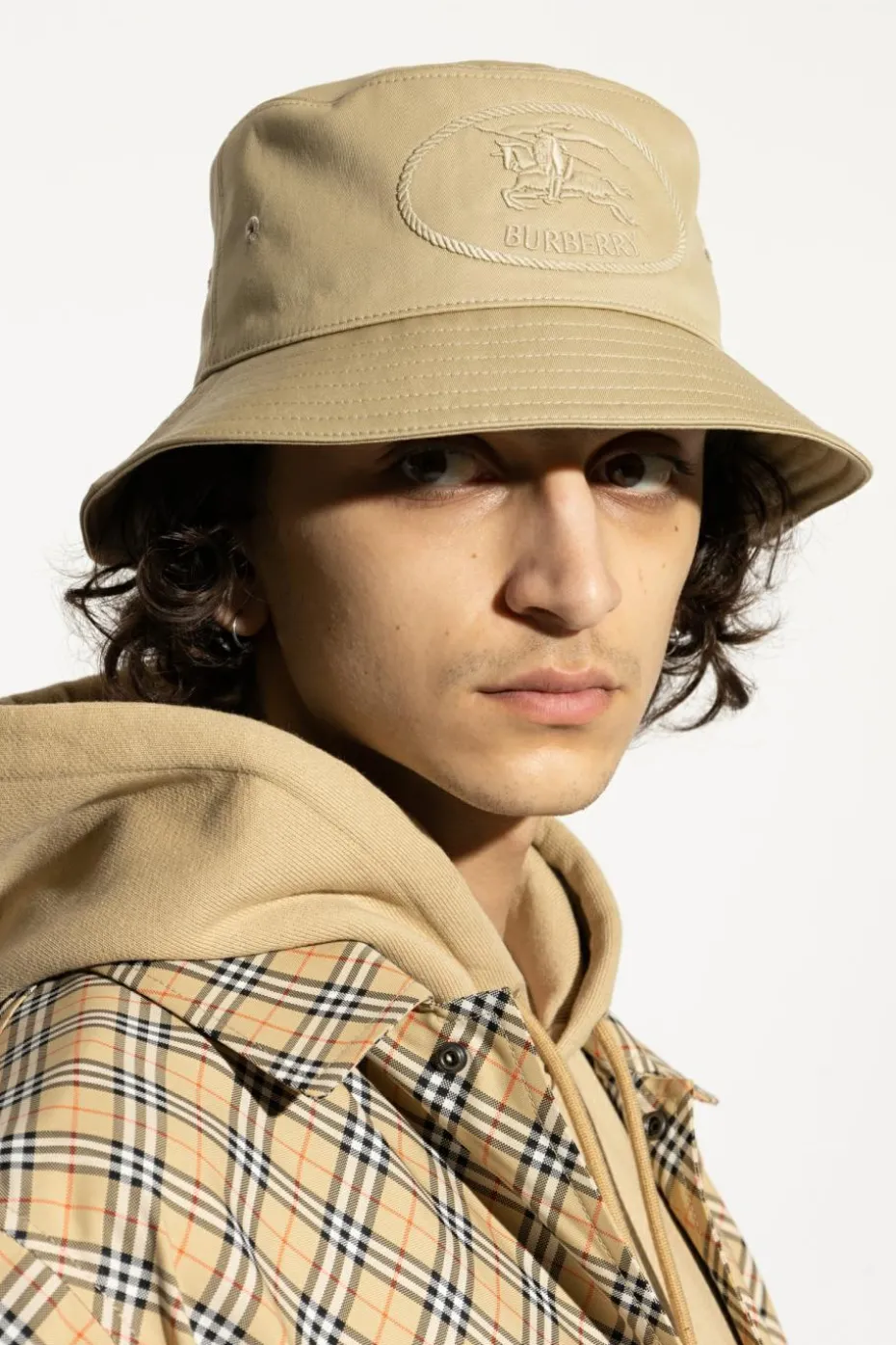 Burberry beżowy Kapelusz z logo