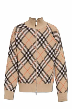 Burberry beżowy Kardigan w kratę