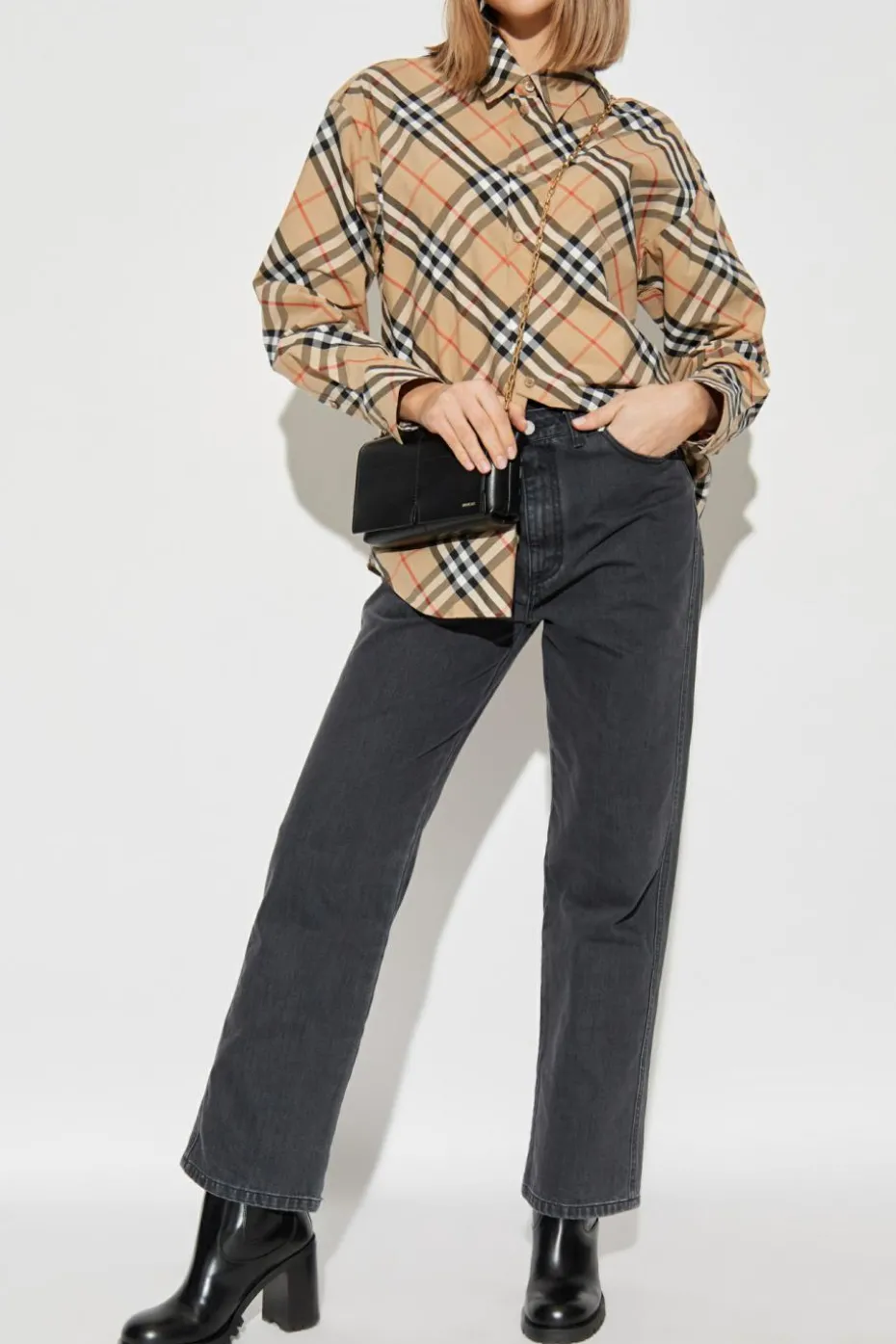 Burberry beżowy Koszula w kratę