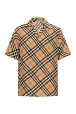 Burberry beżowy Koszula z wzorem w kratę