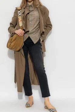 Burberry beżowy Koszula z wzorem w kratę
