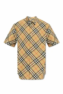 Burberry beżowy Koszula ze wzorem w kratę
