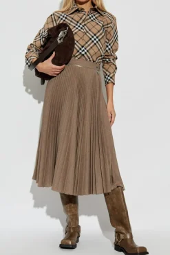 Burberry beżowy Koszula ze wzorem w kratę