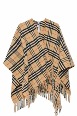 Burberry beżowy Ponczo `Charlotte`