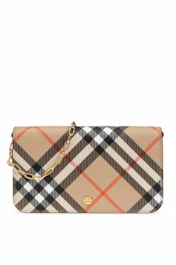 Burberry beżowy Portfel na łańcuchu