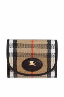 Burberry beżowy Portfel z logo