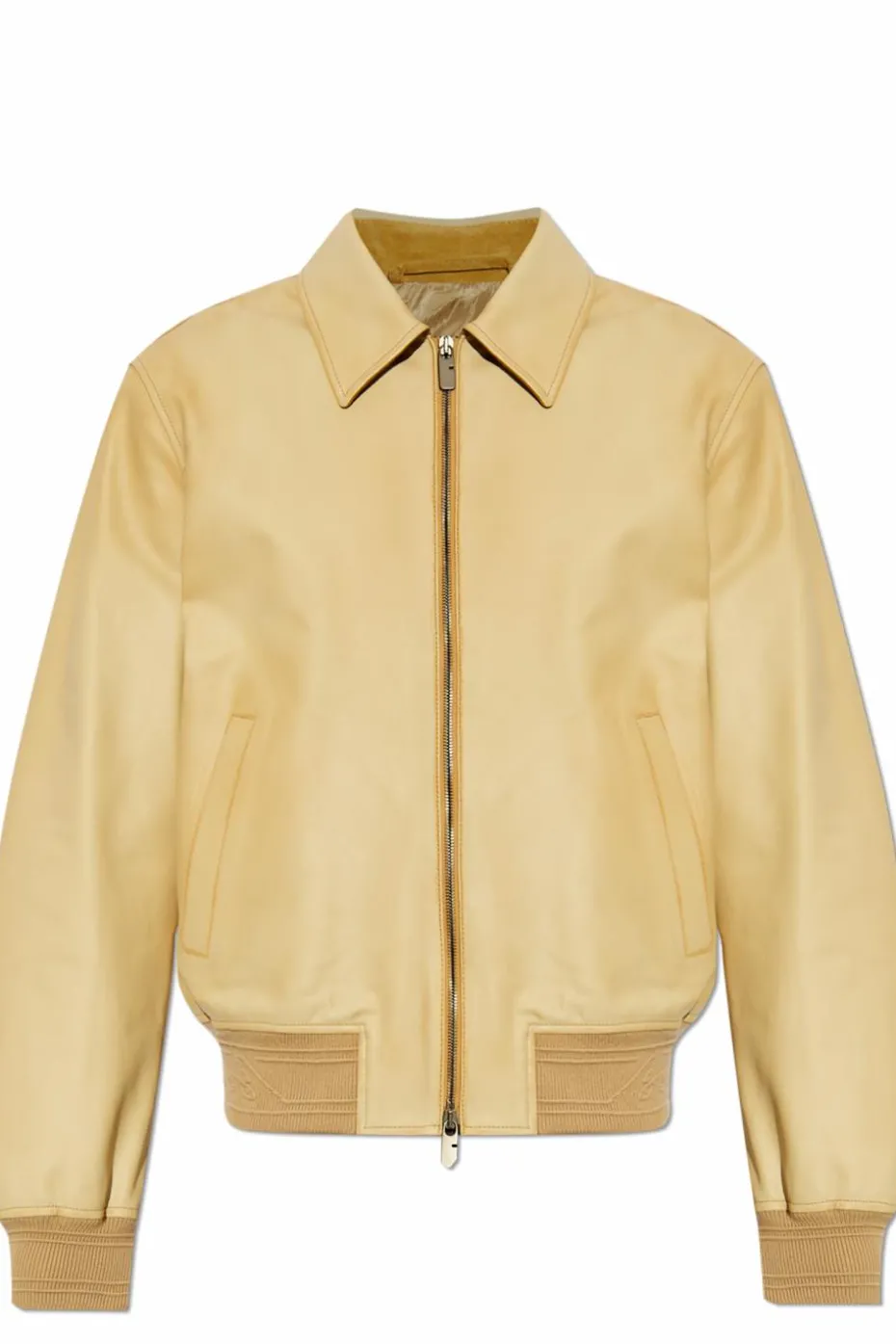 Burberry beżowy Skórzana kurtka