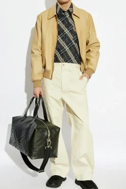 Burberry beżowy Skórzana kurtka
