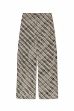 Burberry beżowy Spodnie w kratę